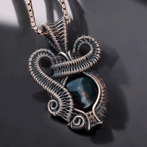 Blood stone Copper Jewelry Pendant handmade gift for her